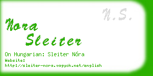 nora sleiter business card